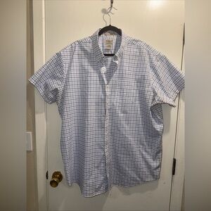Vtg like new L.L. Bean Men's Casual Blue and White Plaid Shirt amazing condition